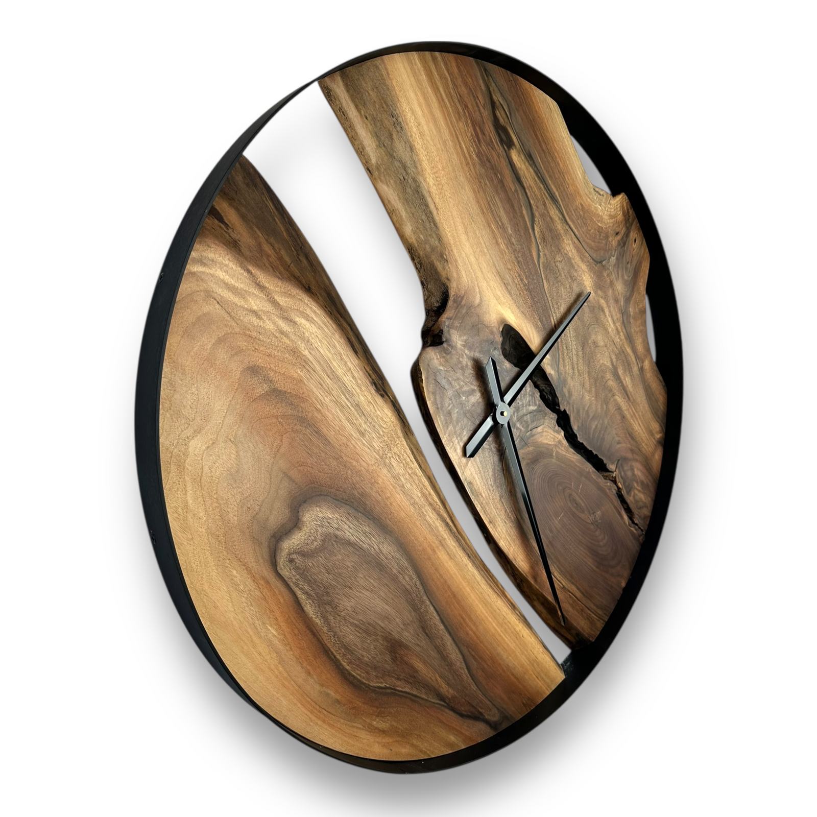 Black Walnut Handmade Wall Clock – 32" Diameter No.3211
