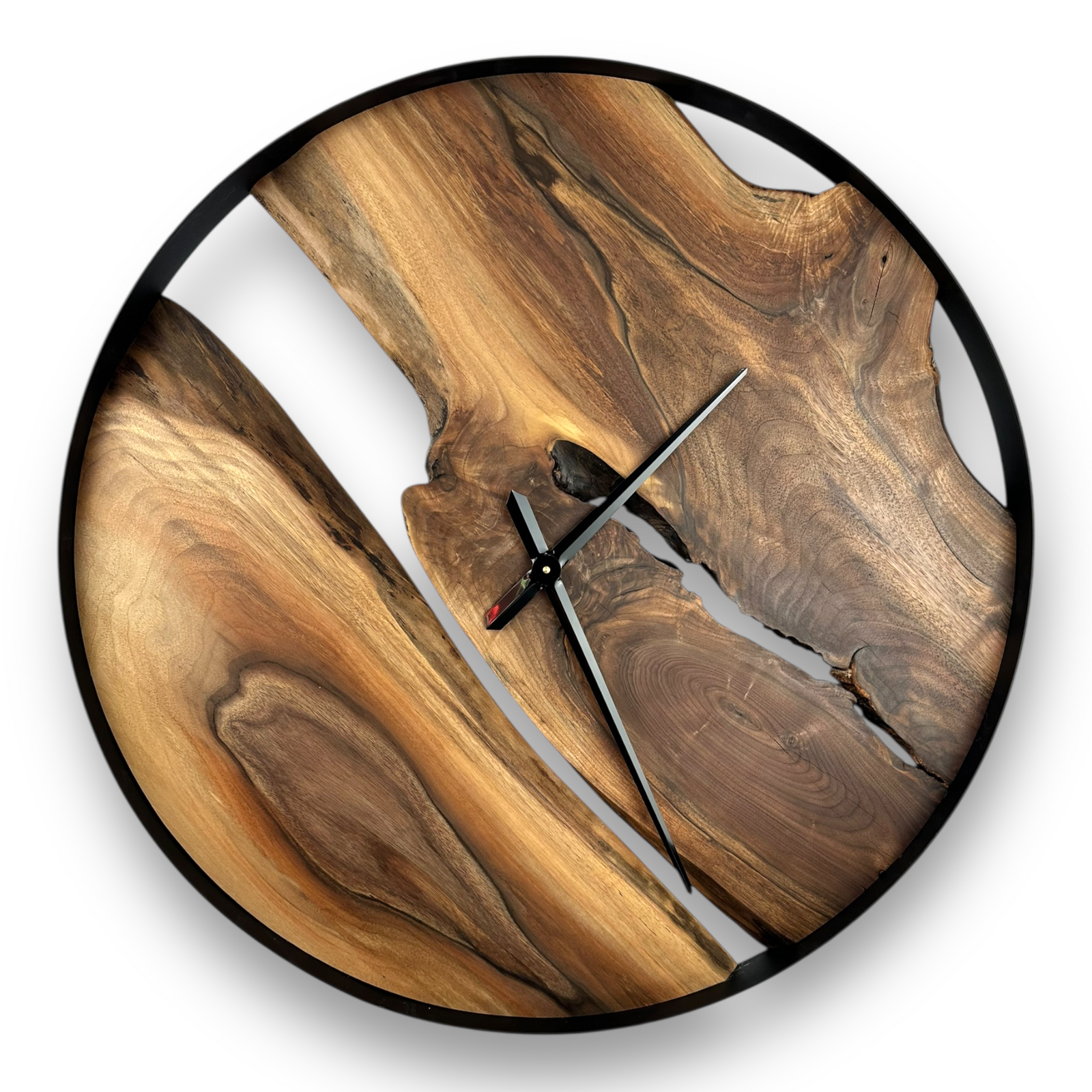 Black Walnut Handmade Wall Clock – 32" Diameter No.3211