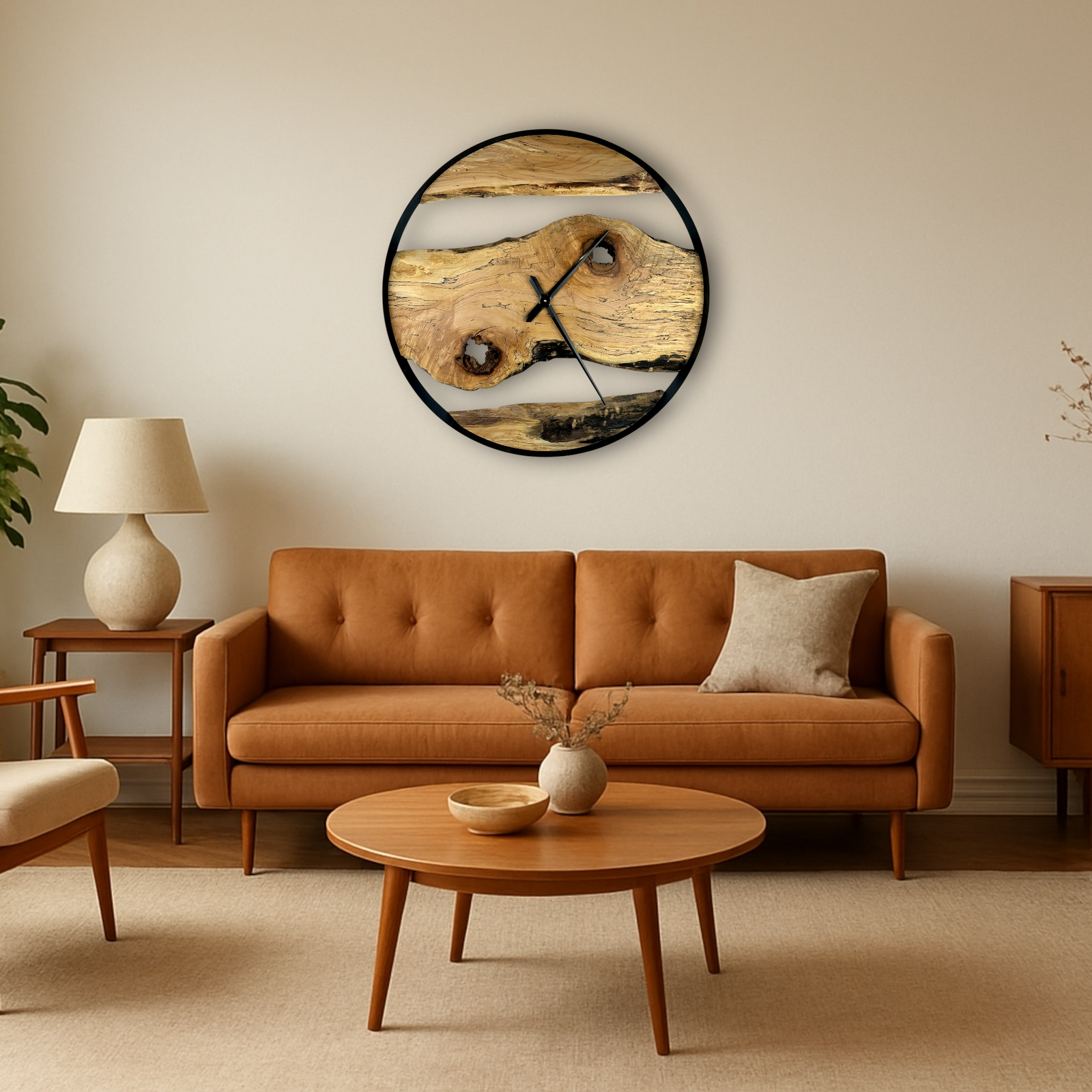 Spalted Maple Handmade Wall Clock – 32" Diameter No.3206