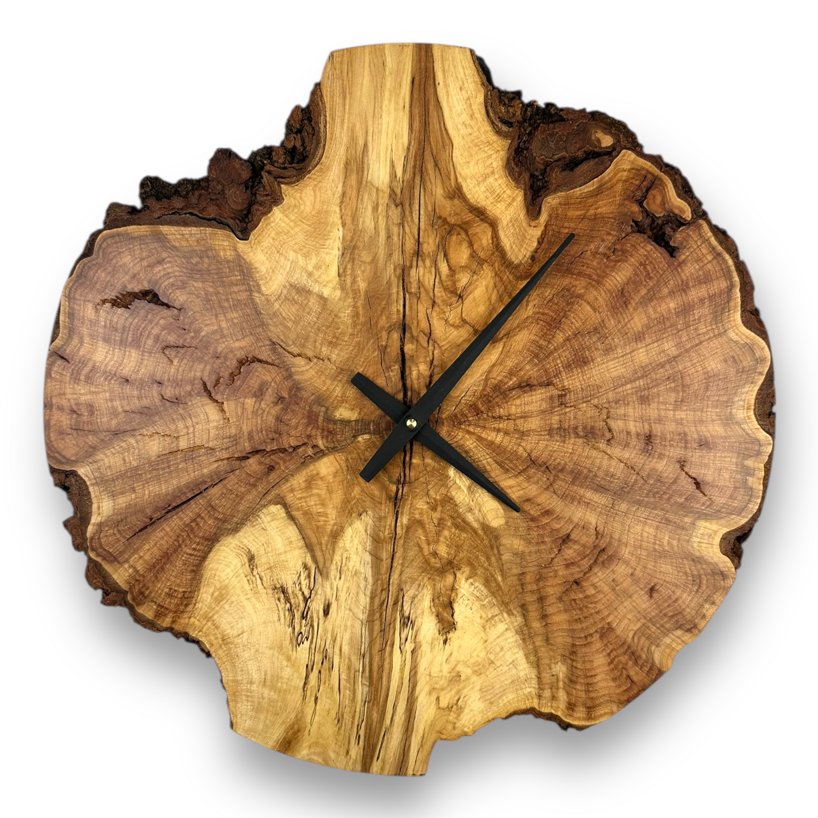 Hard Maple Burl Wall Clock – 18" Diameter - No. 1802