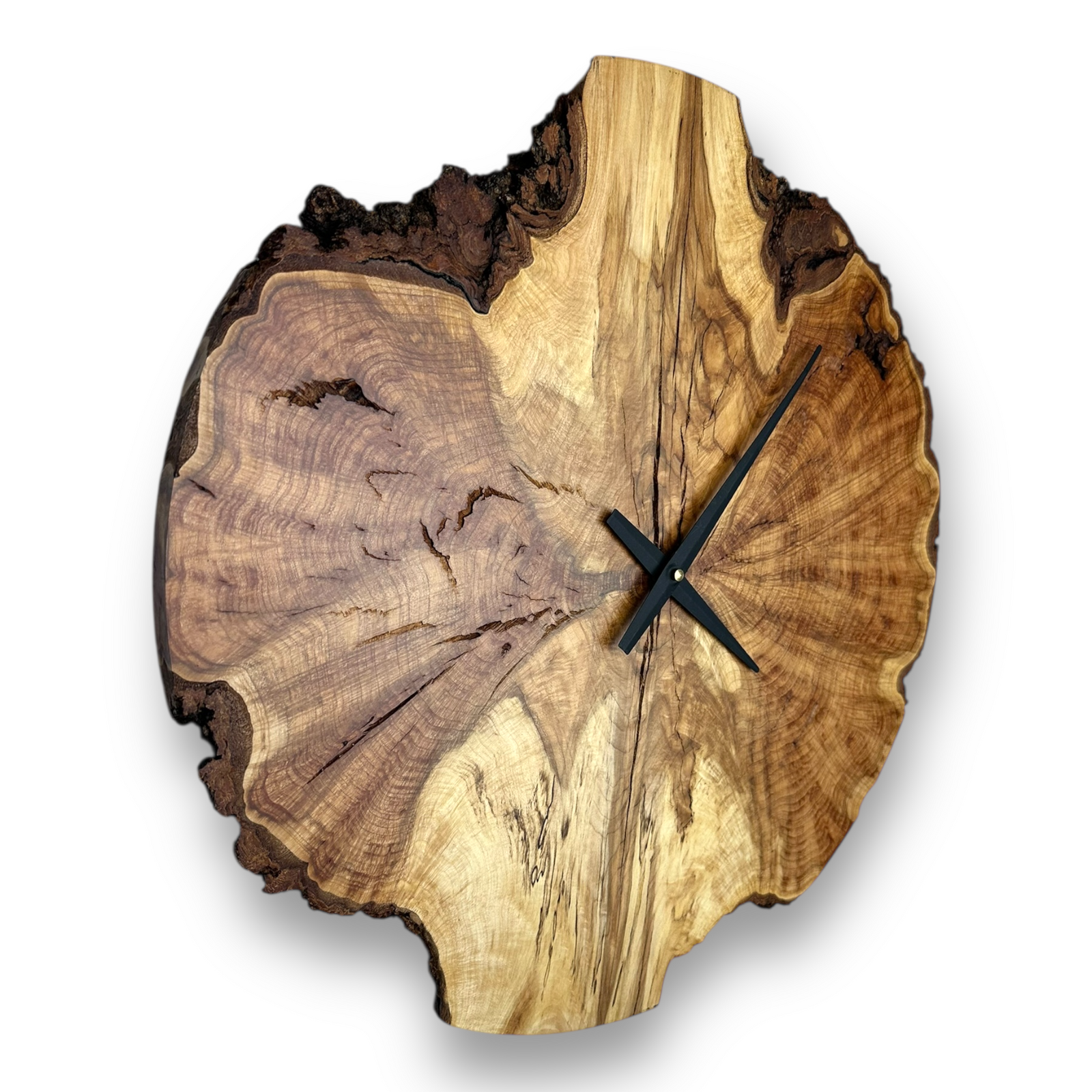 Hard Maple Burl Wall Clock – 18" Diameter - No. 1802