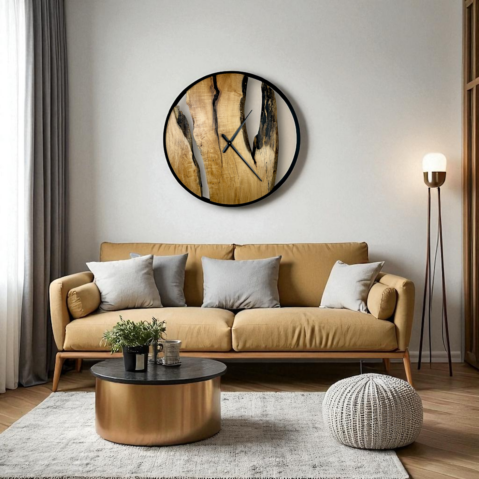 Hard Maple Handmade Wall Clock – 32" Diameter No.3205