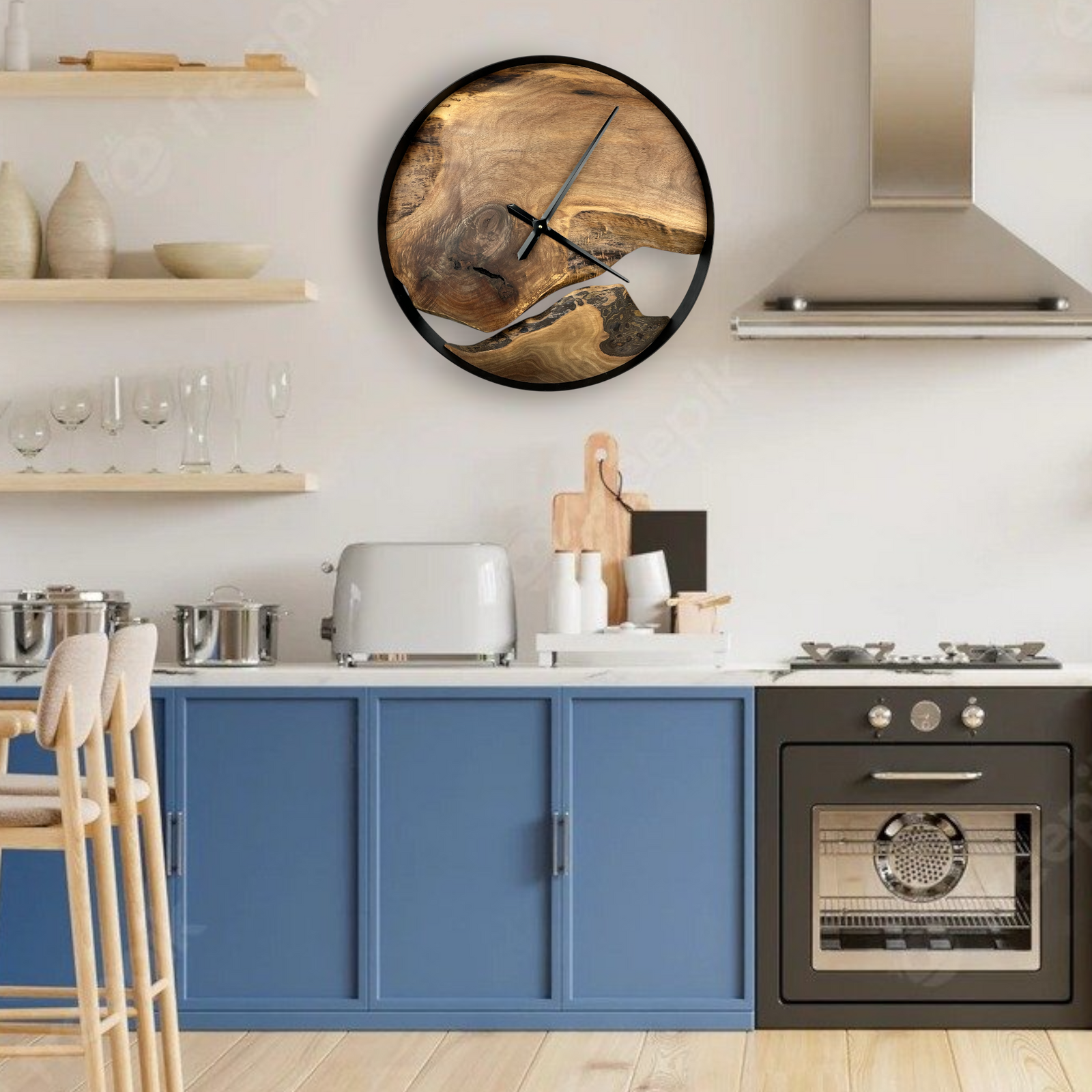 Black Walnut Handmade Wall Clock – 24" Diameter No.2409