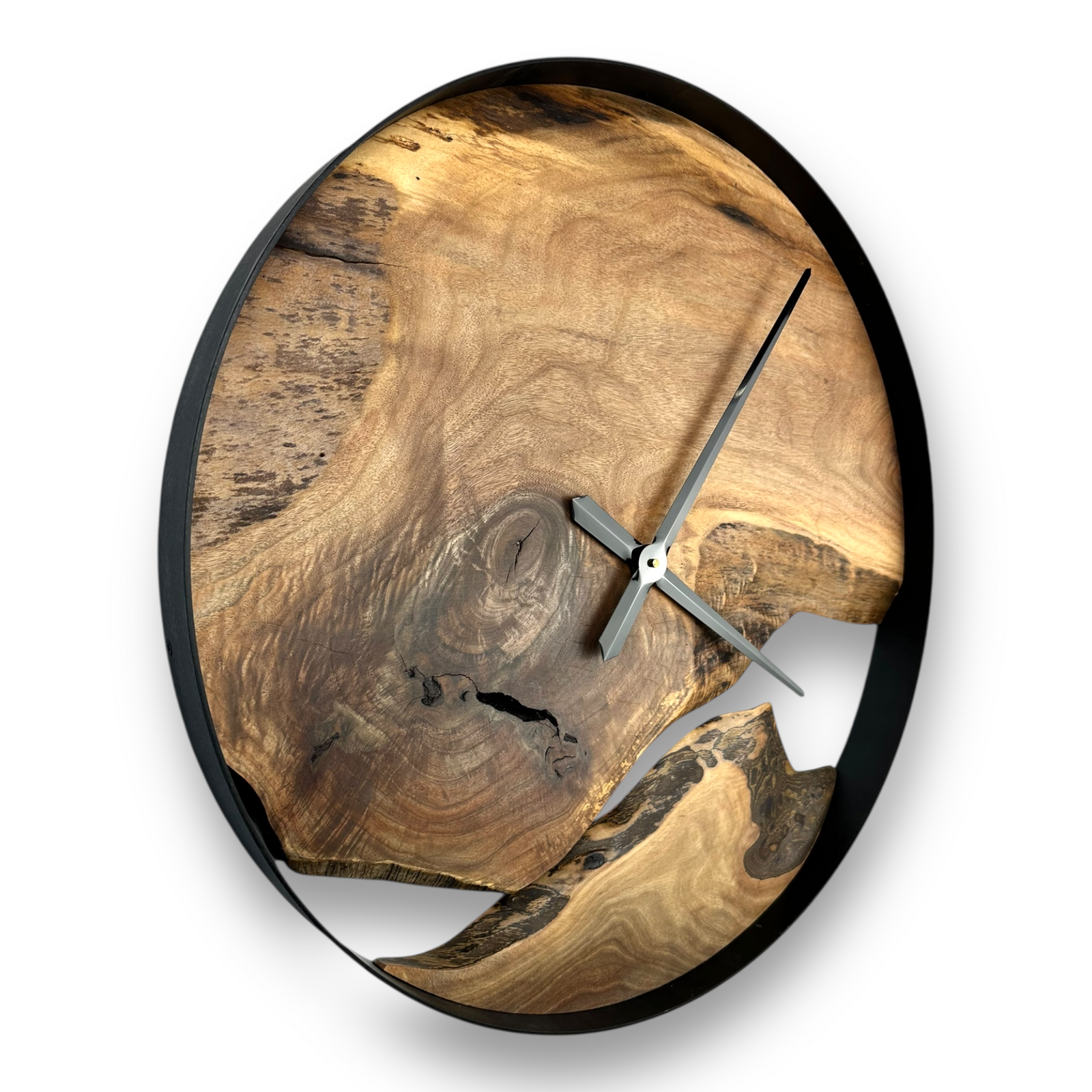 Black Walnut Handmade Wall Clock – 24" Diameter No.2409