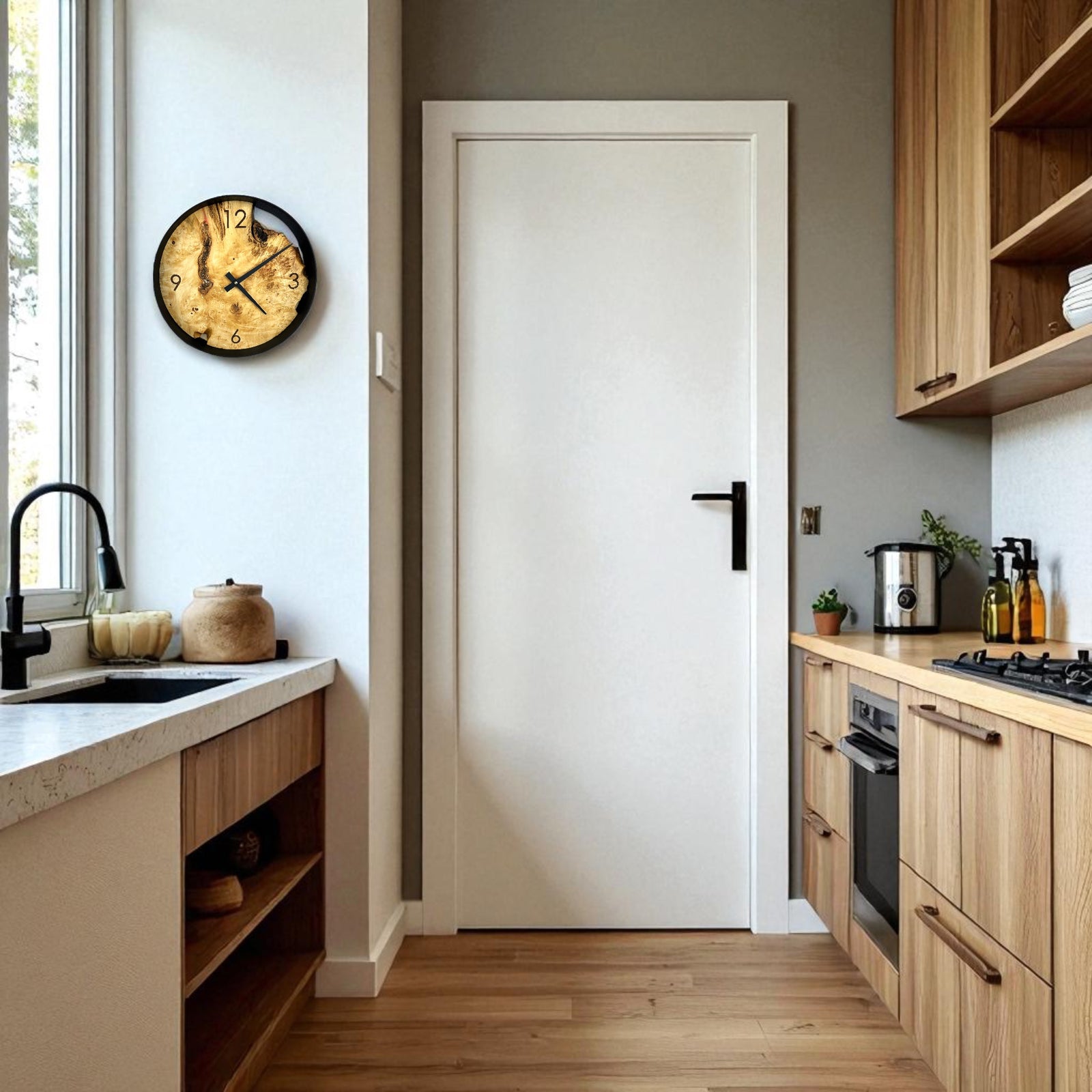 Box Elder Handmade Wall Clock – 12" Diameter  No. 1202