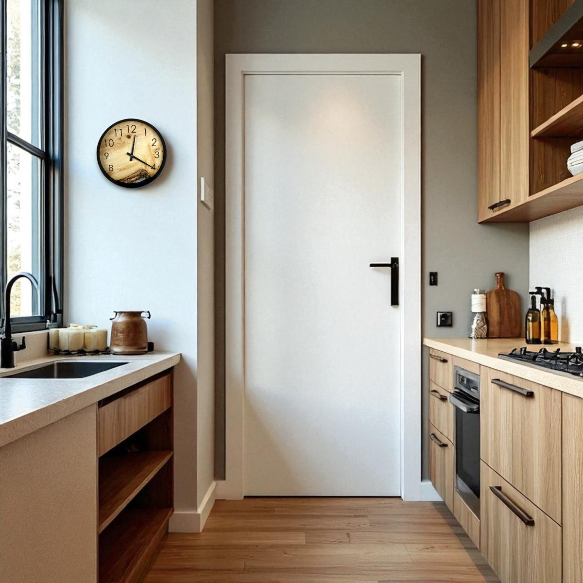 Box Elder Handmade Wall Clock – 12" Diameter  No.1201