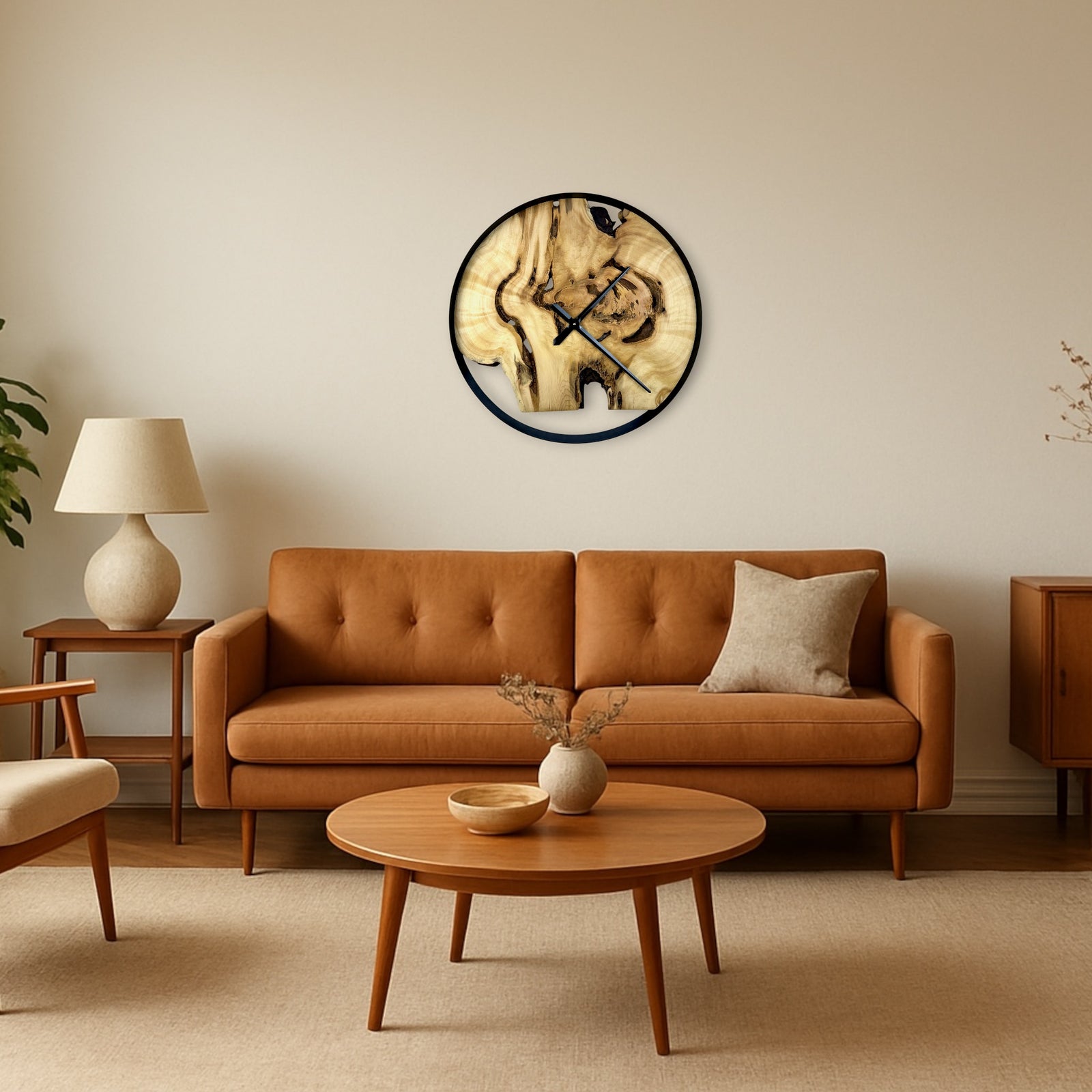 Pine Burl Wall Clock - 24" Diameter  No.2403