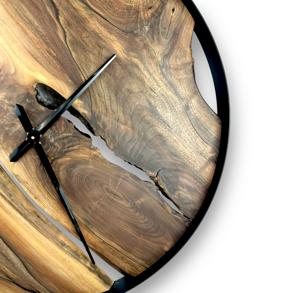 Black Walnut Handmade Wall Clock – 32" Diameter No.3211