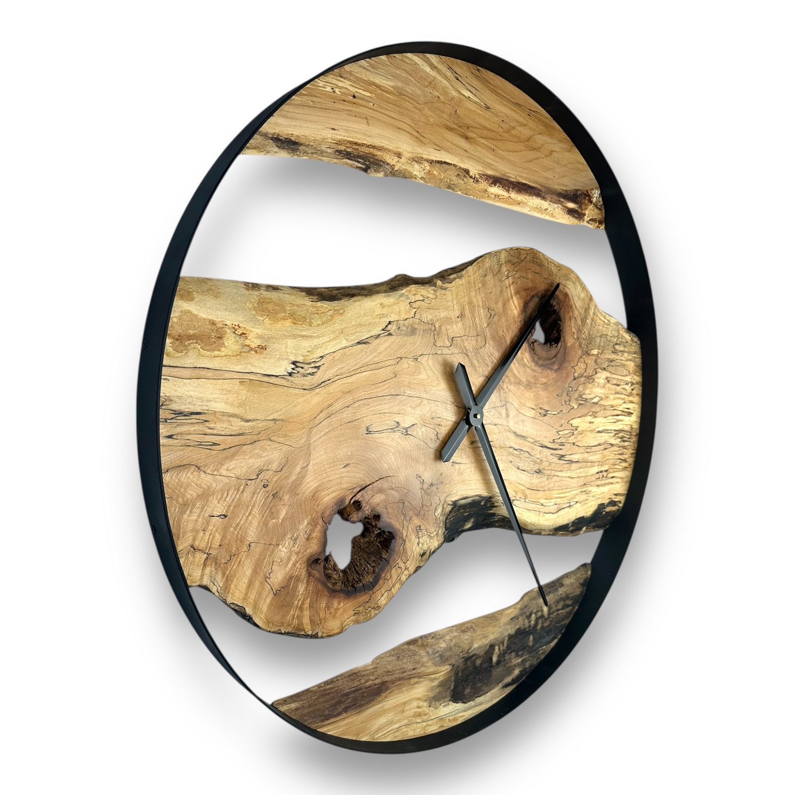 Spalted Maple Handmade Wall Clock – 32" Diameter No.3206
