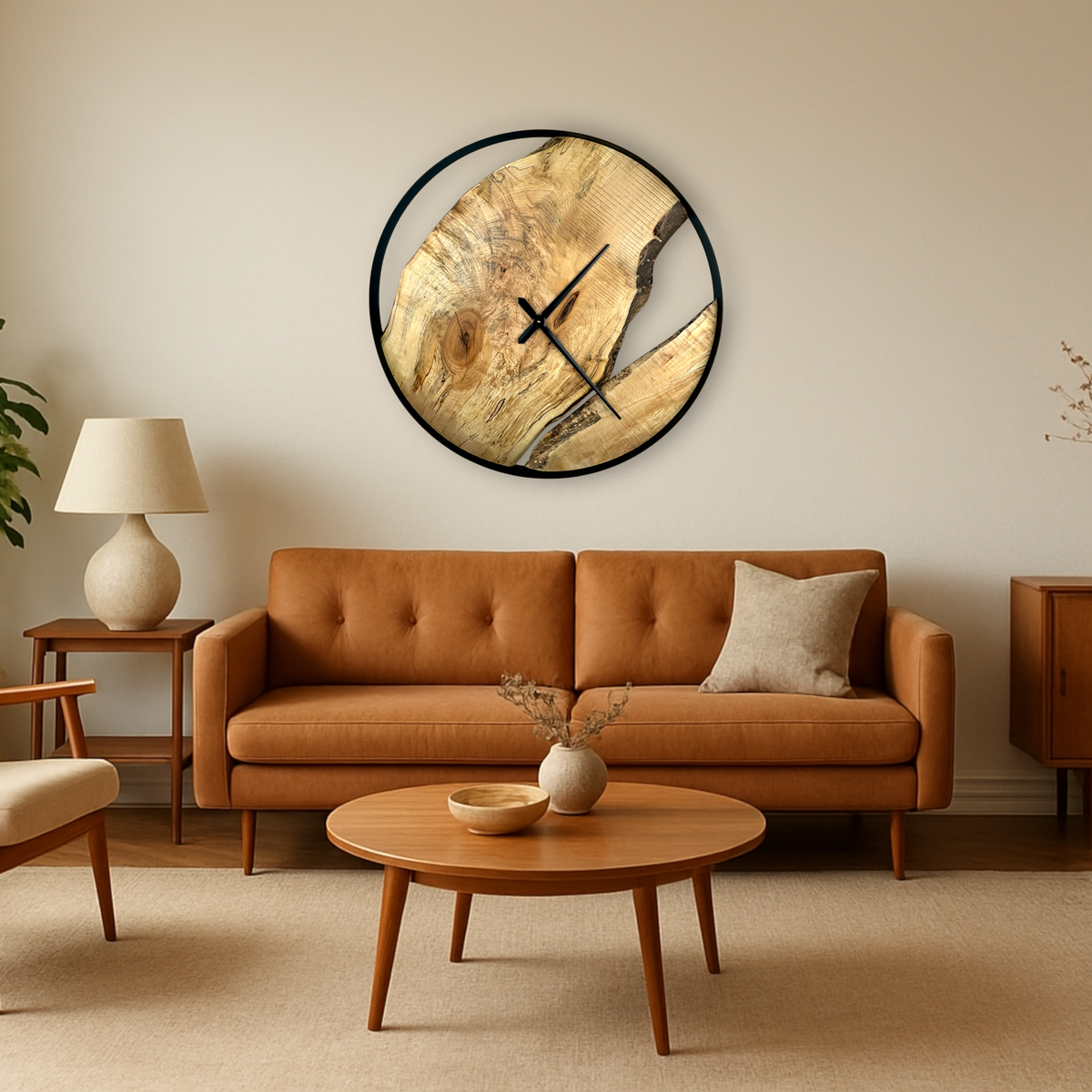 Hard Maple Handmade Wall Clock – 32" Diameter No.3204