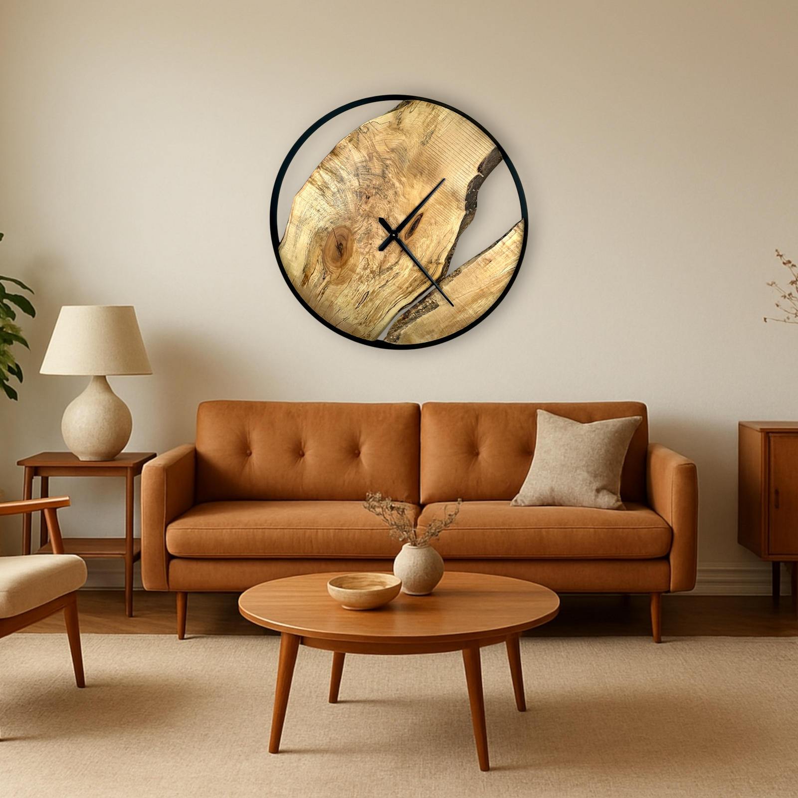 Hard Maple Handmade Wall Clock – 32" Diameter No.3204