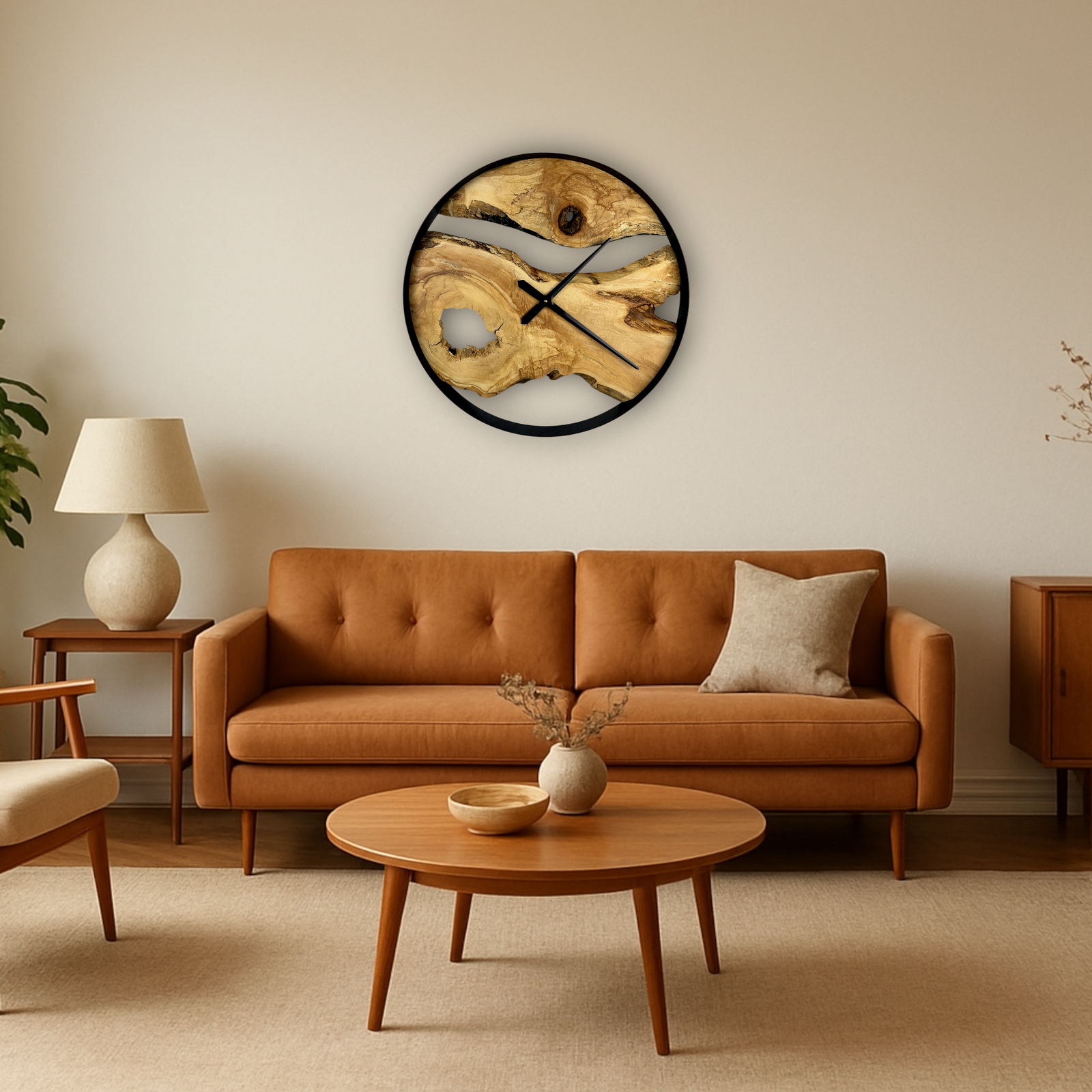 Hard Maple Handmade Wall Clock – 24" Diameter No.2407