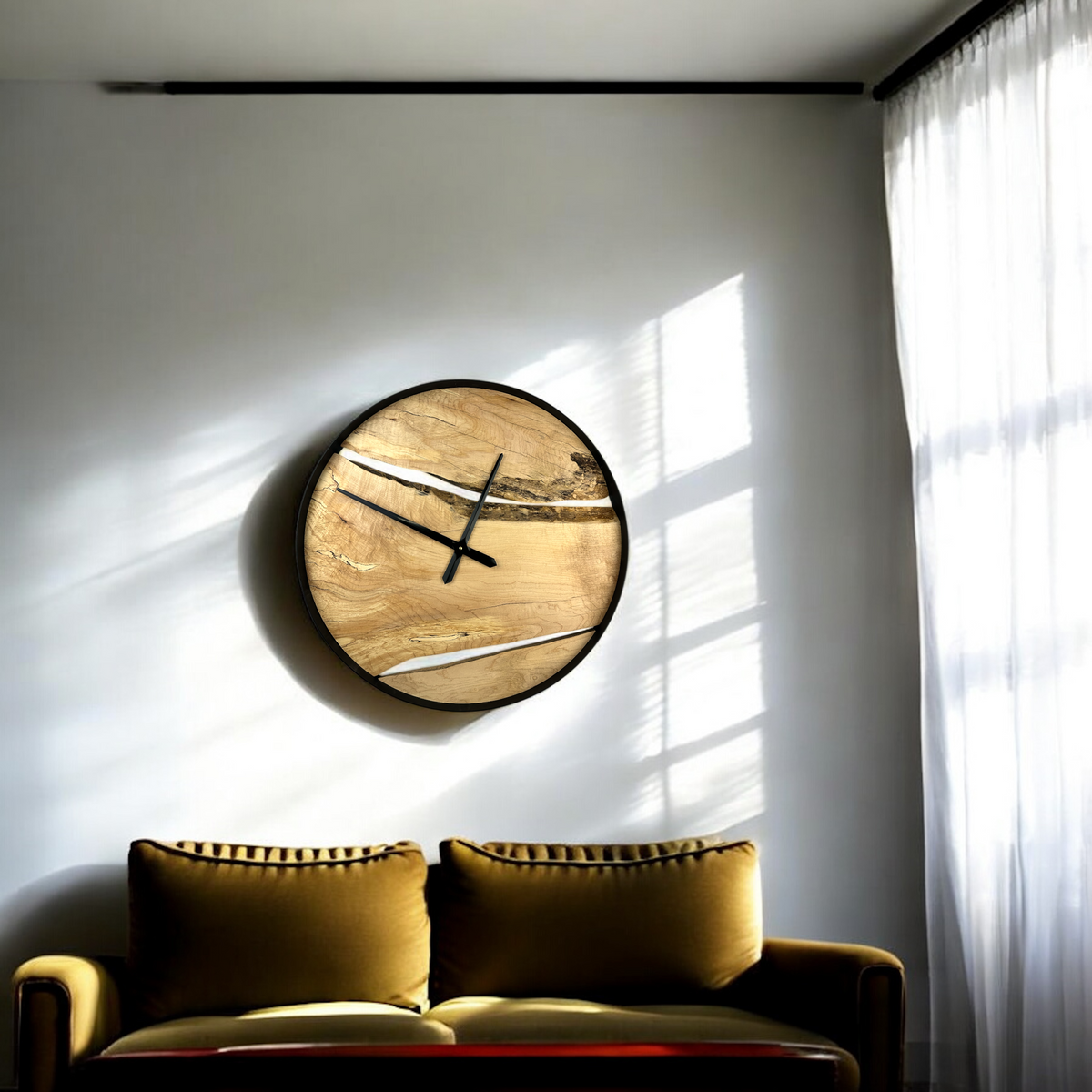 Hard Maple Handmade Wall Clock – 24" Diameter No.2410