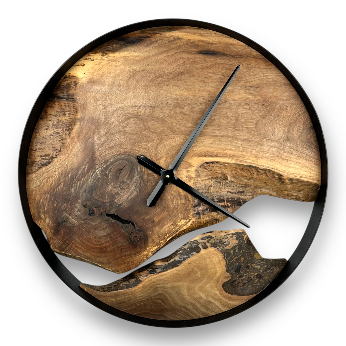 Black Walnut Handmade Wall Clock – 24&quot; Diameter No.2409
