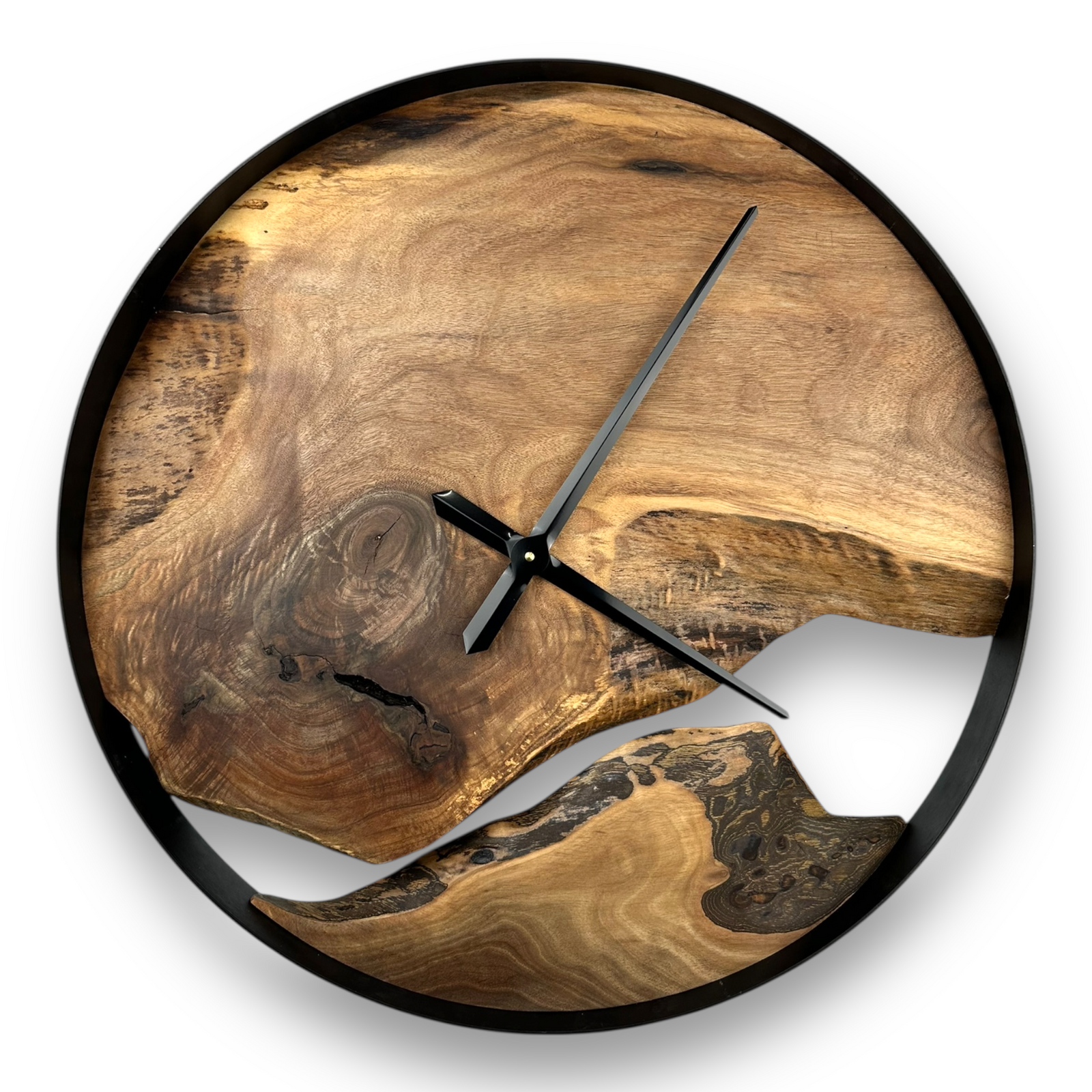 Black Walnut Handmade Wall Clock – 24" Diameter No.2409