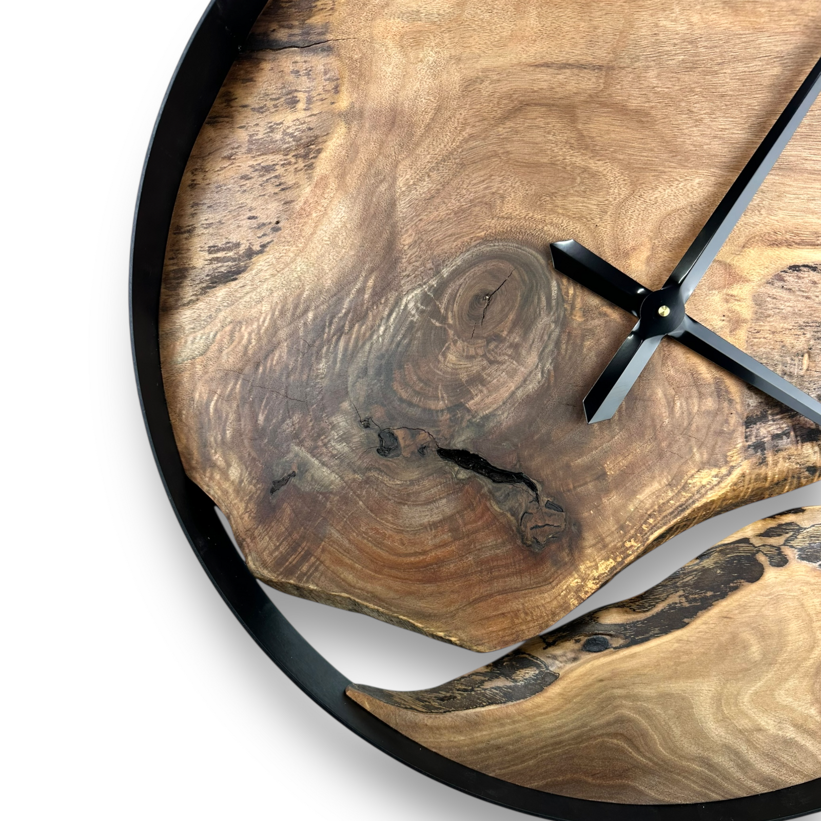 Black Walnut Handmade Wall Clock – 24" Diameter No.2409