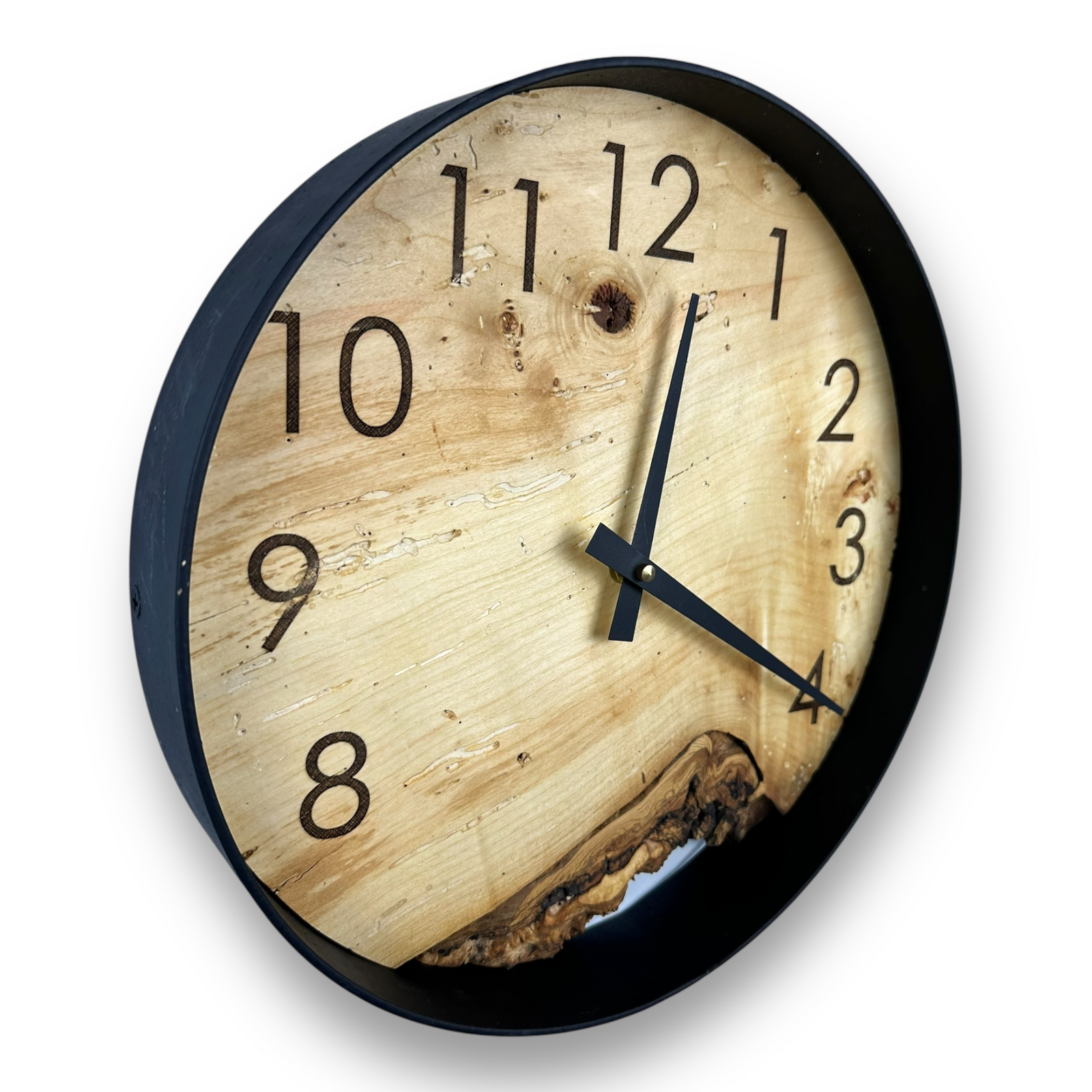 Box Elder Handmade Wall Clock – 12" Diameter  No.1201