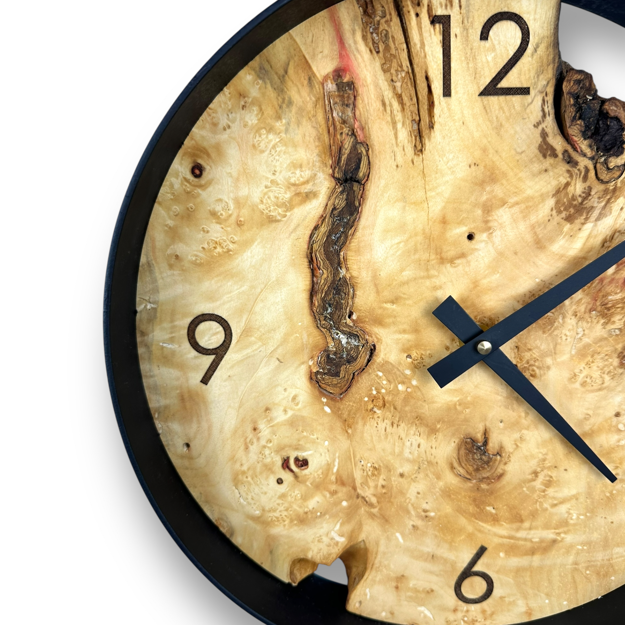 Box Elder Handmade Wall Clock – 18" Diameter  No. 1202