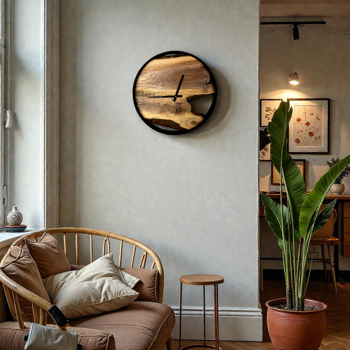 Black Walnut Wall Clock – 18" Diameter - No.1812