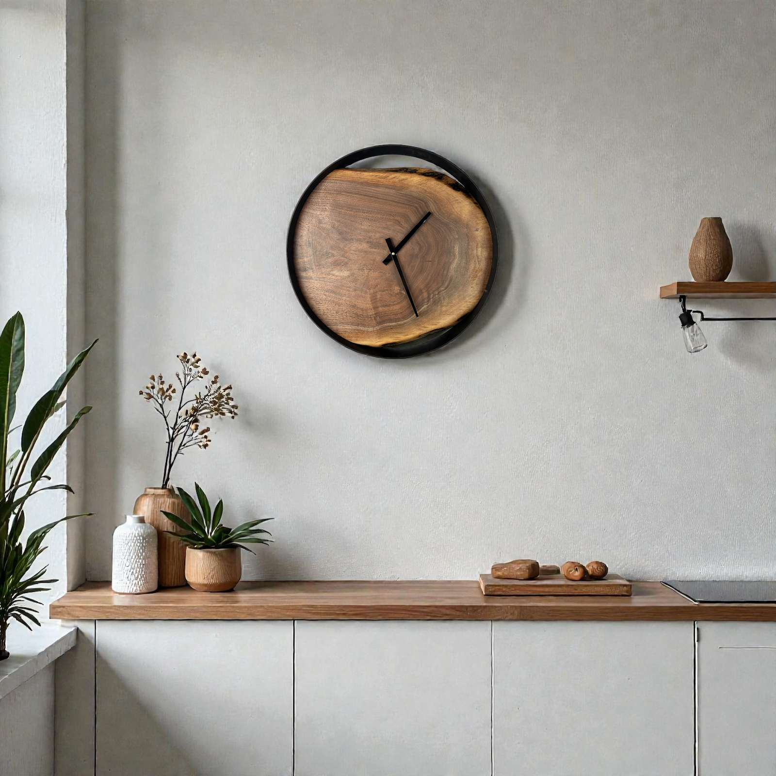 Black Walnut Wall Clock – 18" Diameter No. 1811