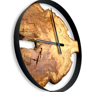 24" Wooden Wall Clock handmade using Aged Maple Burl - CL238