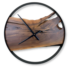 24" Wooden Wall Clock handmade from Black Walnut