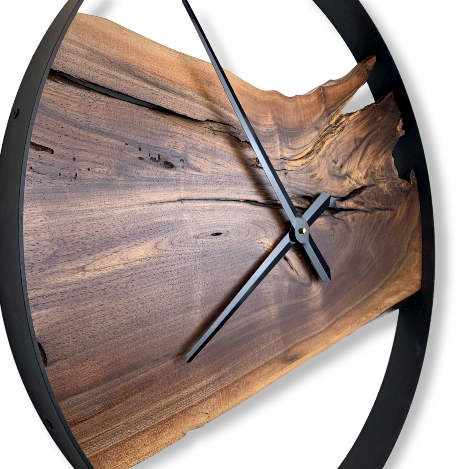 24" Wooden Wall Clock handmade from Black Walnut