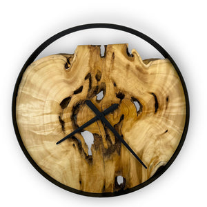 24" Wooden Wall Clock handmade from Ponderosa Pine Burl - CL230