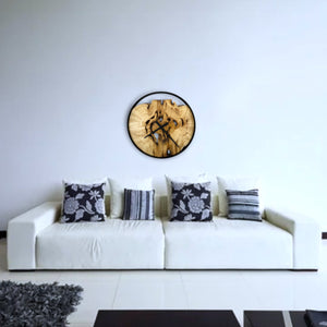 24" Wooden Wall Clock handmade from Ponderosa Pine Burl - CL230