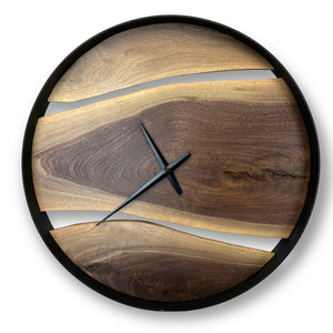 18" Wooden Wall Clock handmade using Black Walnut - CL213