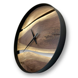 18" Wooden Wall Clock handmade using Black Walnut - CL213
