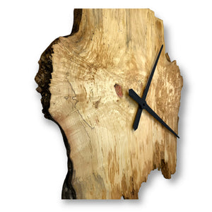 20" X 21" Wooden Wall Clock handmade from Manitoba Maple Burl - CL227