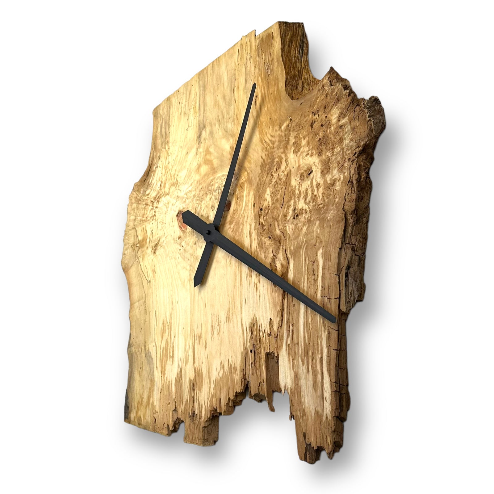 Box Elder Handmade Wall Clock - 21"x22" Freeform shape  No.CL227