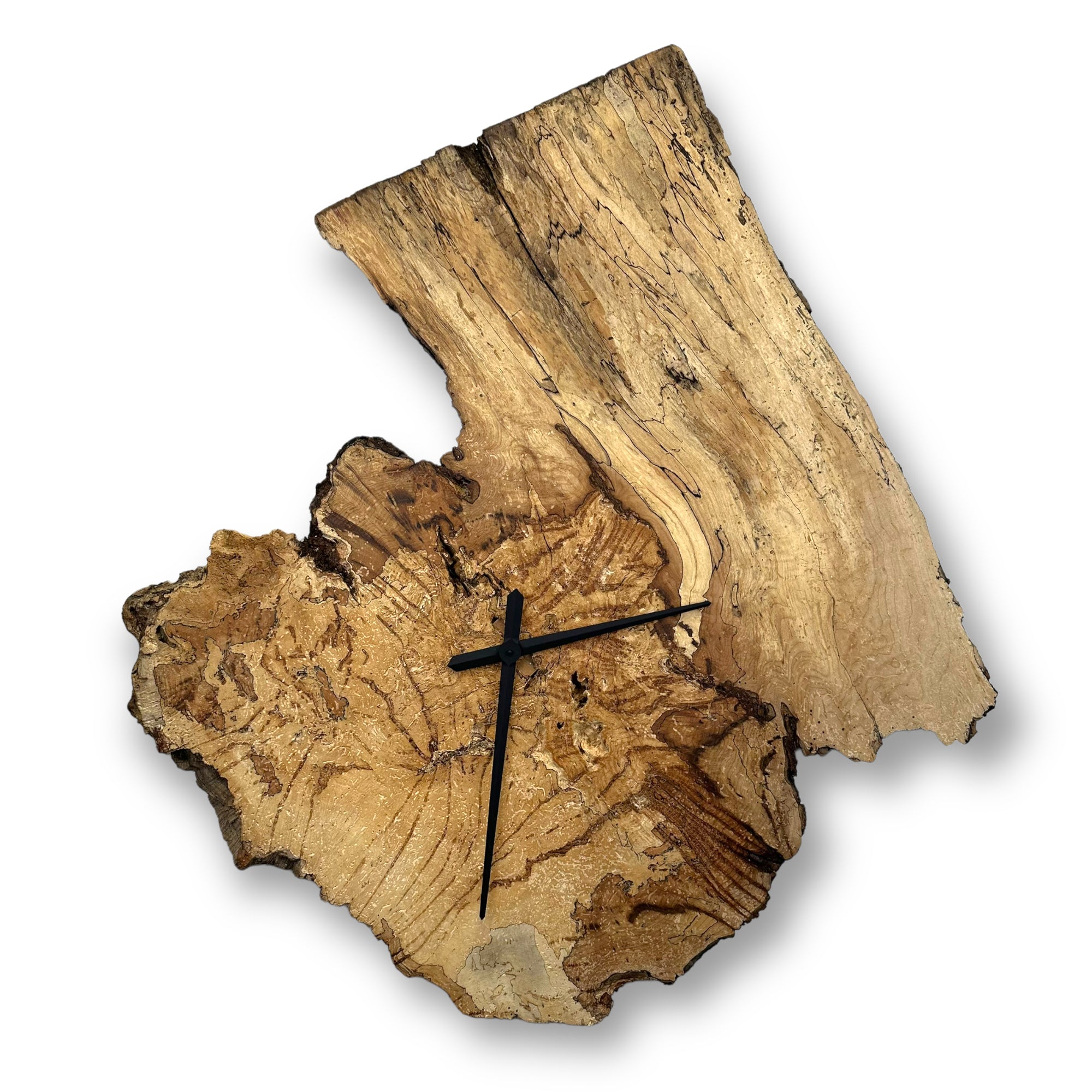 44" Wooden Wall Clock handmade from Spalted Maple Burl - CL228