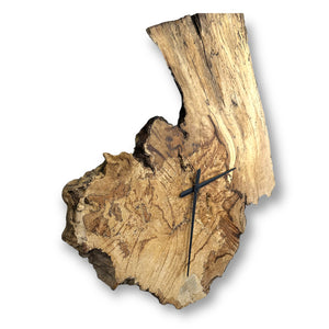 44" Wooden Wall Clock handmade from Spalted Maple Burl - CL228