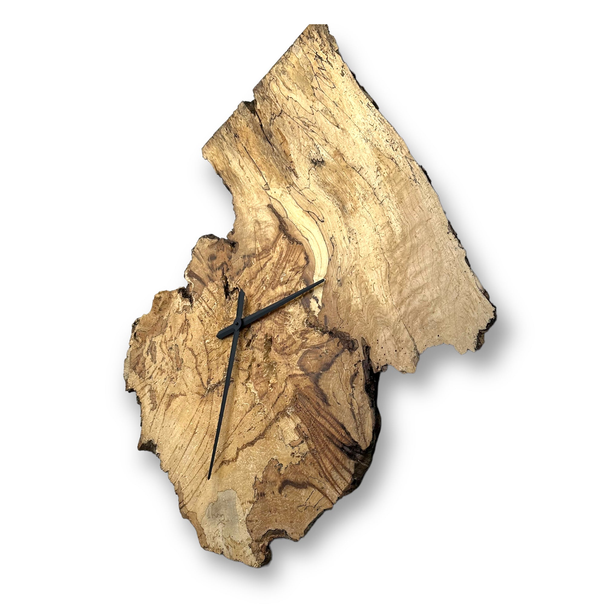44" Wooden Wall Clock handmade from Spalted Maple Burl - CL228