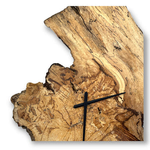 44" Wooden Wall Clock handmade from Spalted Maple Burl - CL228