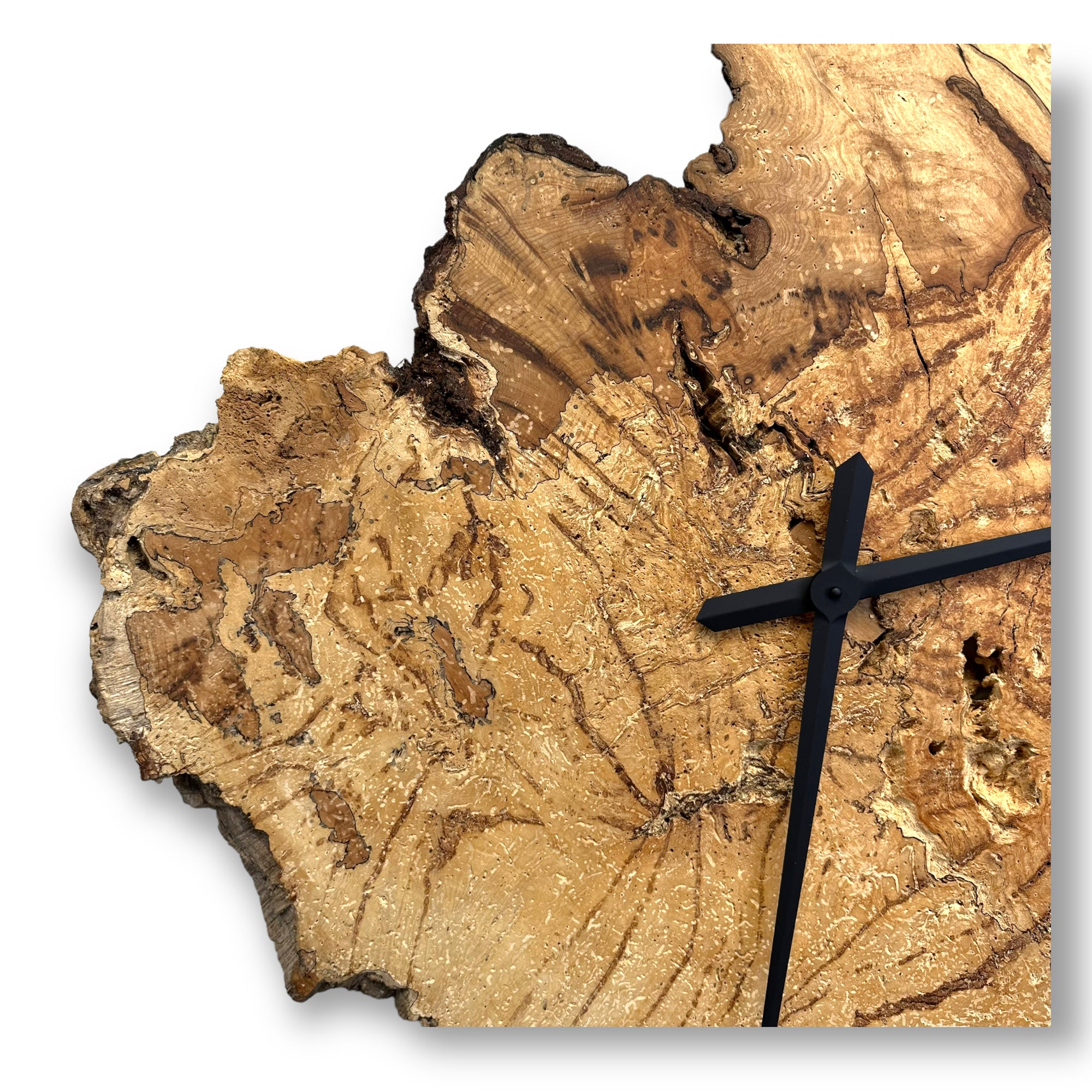 44" Wooden Wall Clock handmade from Spalted Maple Burl - CL228